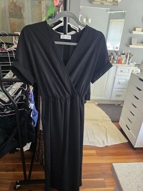 Black Wrap-Front jumpsuit